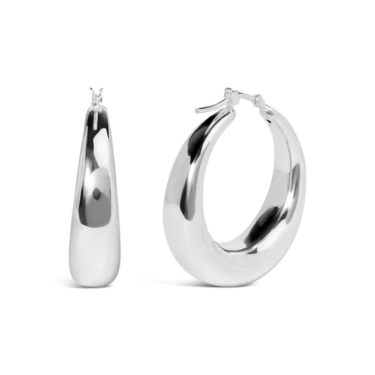 Silver Graduated Hoop Earrings