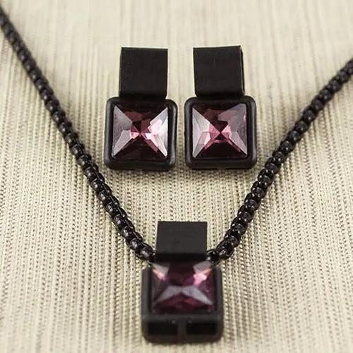 Coal Necklace-Plum