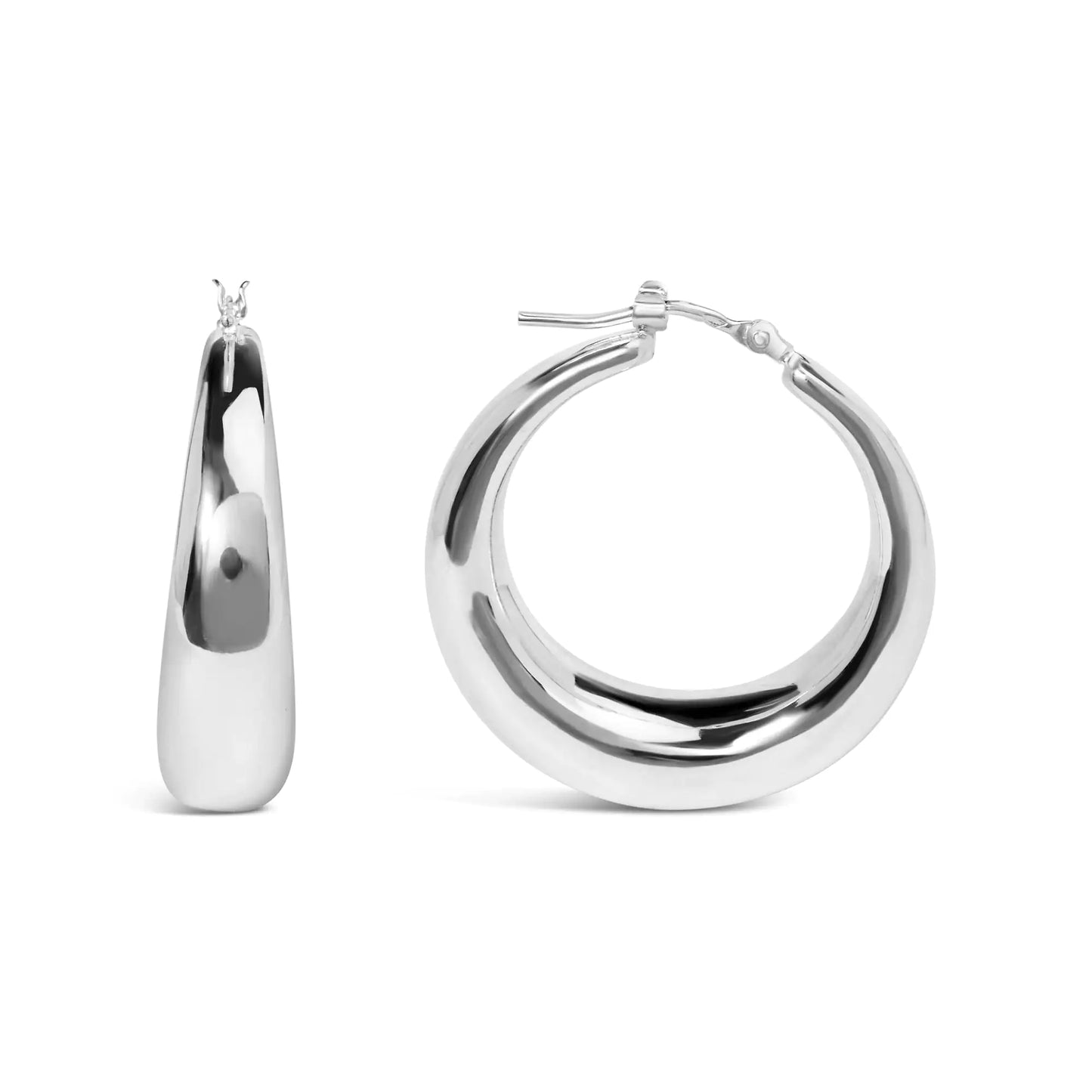 Silver Graduated Hoop Earrings